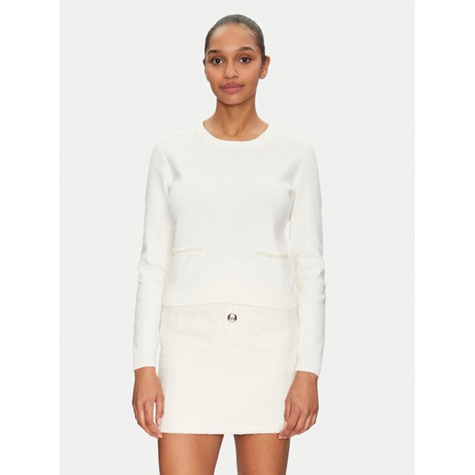 Morgan Sweter 251-MPERLA Biały Regular Fit ze sklepu MODIVO w kategorii Swetry damskie - zdjęcie 182665210
