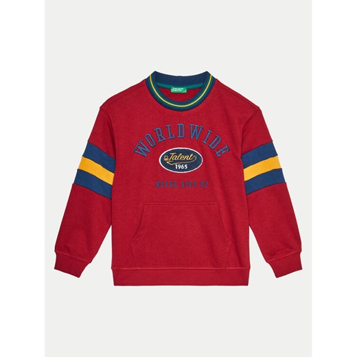 United Colors Of Benetton Bluza 32N4C10JF Czerwony Regular Fit ze sklepu MODIVO w kategorii Bluzy chłopięce - zdjęcie 182665312