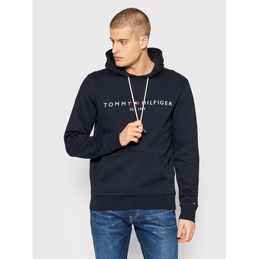 Tommy Hilfiger Bluza Core Logo MW0MW10752 Granatowy Regular Fit ze sklepu MODIVO w kategorii Bluzy męskie - zdjęcie 182665470