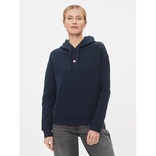 Tommy Jeans Bluza Badge DW0DW17326 Granatowy Boxy Fit ze sklepu MODIVO w kategorii Bluzy damskie - zdjęcie 182665490
