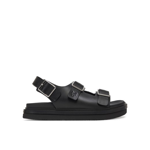 Calvin Klein Jeans Sandały Flat Molded Sandal Buckle YW0YW01785 Czarny ze sklepu MODIVO w kategorii Sandały damskie - zdjęcie 182665534