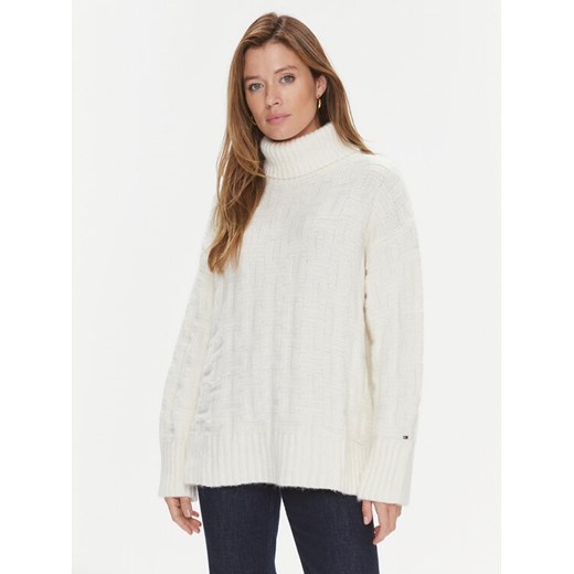 Tommy Hilfiger Golf WW0WW39886 Écru Relaxed Fit ze sklepu MODIVO w kategorii Swetry damskie - zdjęcie 182665651