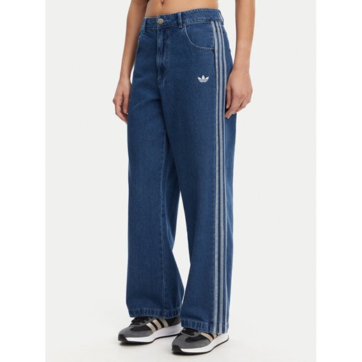 adidas Jeansy adicolor Denim 3-Stripes JD2574 Niebieski Wide Leg ze sklepu MODIVO w kategorii Jeansy damskie - zdjęcie 182665704