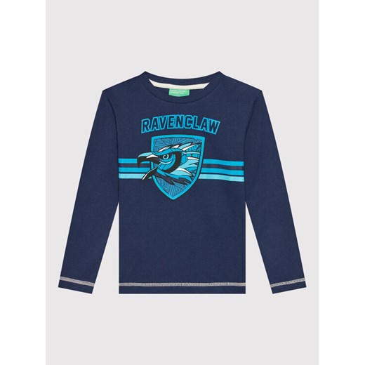 United Colors Of Benetton Bluzka 3VR5C100C Granatowy Regular Fit ze sklepu MODIVO w kategorii T-shirty chłopięce - zdjęcie 182665771