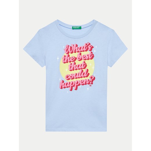 United Colors Of Benetton T-Shirt 3096C10J3 Niebieski Regular Fit ze sklepu MODIVO w kategorii Bluzki dziewczęce - zdjęcie 182665810