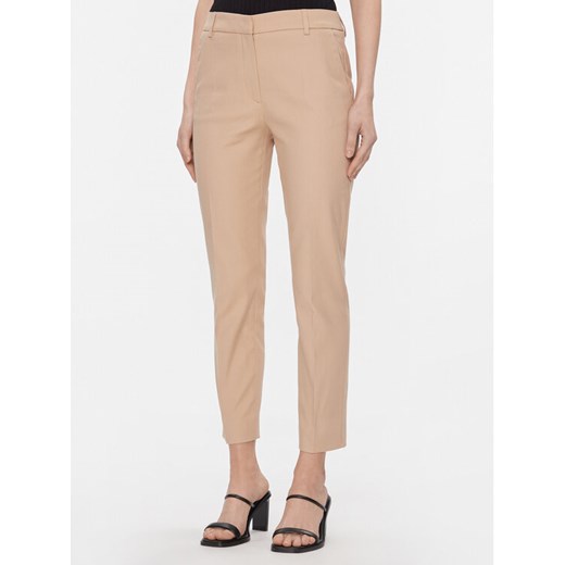 Weekend Max Mara Spodnie materiałowe Vite 2415131031 Beżowy Regular Fit ze sklepu MODIVO w kategorii Spodnie damskie - zdjęcie 182665833