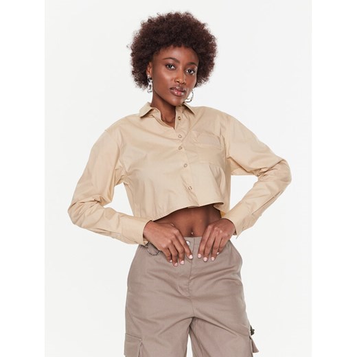 Remain Koszula Cotton Poplin RM2069 Beżowy Regular Fit ze sklepu MODIVO w kategorii Koszule damskie - zdjęcie 182665862