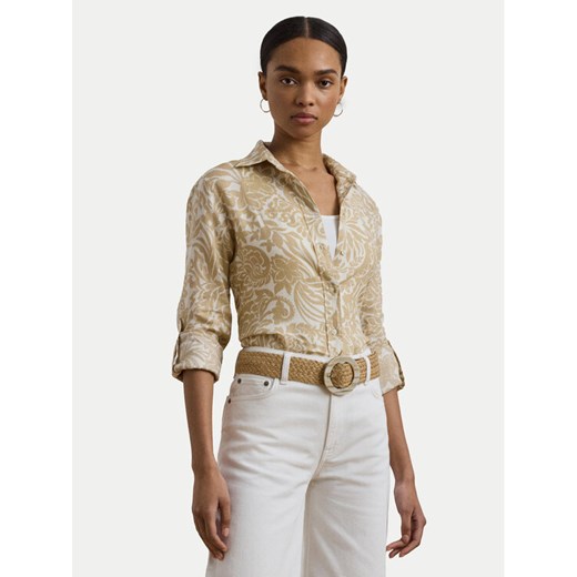 LAUREN RALPH LAUREN Koszula 200963700002 Beżowy Relaxed Fit ze sklepu MODIVO w kategorii Koszule damskie - zdjęcie 182665994