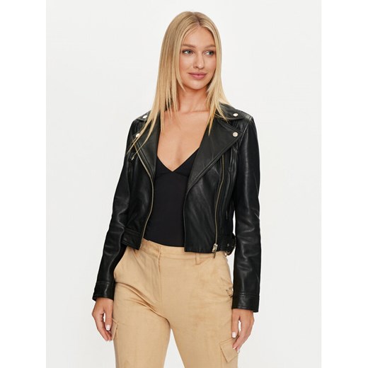 Marciano Guess Kurtka skórzana 4YGL17 7133A Czarny Regular Fit ze sklepu MODIVO w kategorii Kurtki damskie - zdjęcie 182666064