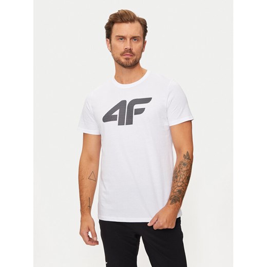 4F T-Shirt 4FWMM00TTSHM1844 Biały Regular Fit ze sklepu MODIVO w kategorii T-shirty męskie - zdjęcie 182666172