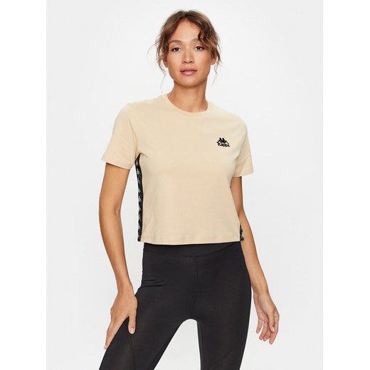 Kappa T-Shirt 313021 Beżowy Relaxed Fit ze sklepu MODIVO w kategorii Bluzki damskie - zdjęcie 182666173