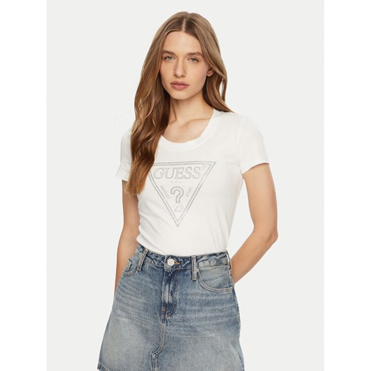 Guess T-Shirt W5RI11 J1314 Biały Regular Fit ze sklepu MODIVO w kategorii Bluzki damskie - zdjęcie 182666243