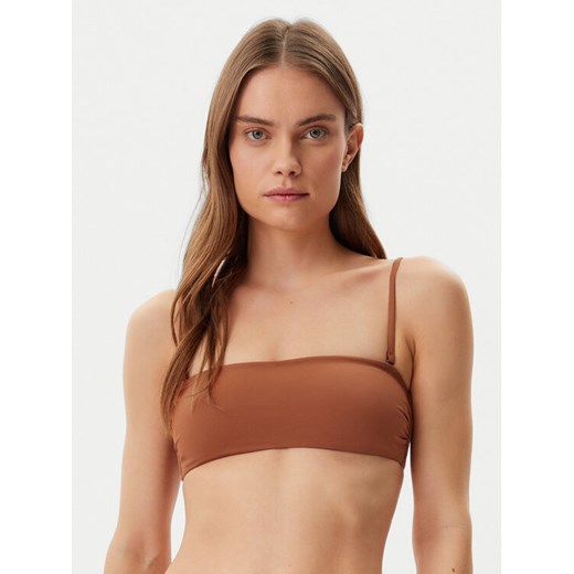 Calvin Klein Swimwear Góra od bikini KW0KW02845 Brązowy ze sklepu MODIVO w kategorii Stroje kąpielowe - zdjęcie 182666263