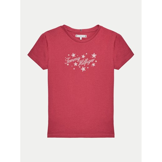 Tommy Hilfiger T-Shirt KG0KG08250 D Różowy Regular Fit ze sklepu MODIVO w kategorii Bluzki dziewczęce - zdjęcie 182666330