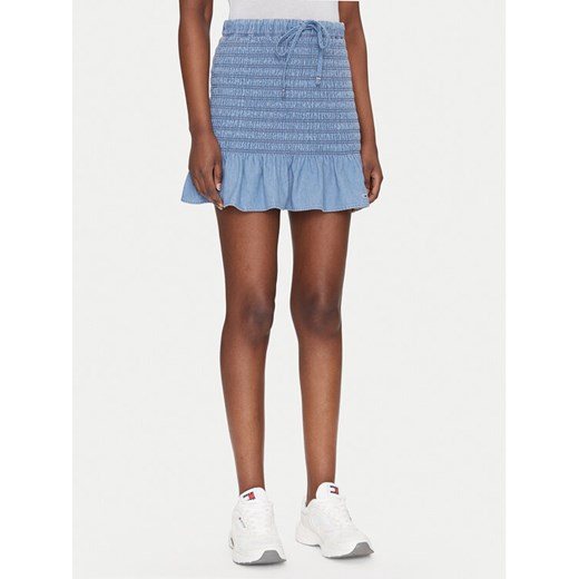 Tommy Jeans Spódnica mini DW0DW20273 Niebieski Regular Fit ze sklepu MODIVO w kategorii Spódnice - zdjęcie 182666382