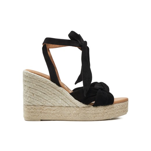 Manebi Espadryle Hamptons Wedge Espadrilles With Knot K 1.0 WS Czarny ze sklepu MODIVO w kategorii Espadryle damskie - zdjęcie 182666420