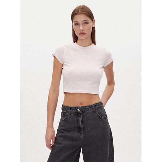 HUGO T-Shirt Dome_B 50537247 Różowy Cropped Fit ze sklepu MODIVO w kategorii Bluzki damskie - zdjęcie 182666594