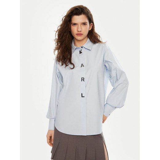 KARL LAGERFELD Koszula A1W11026 Niebieski Regular Fit ze sklepu MODIVO w kategorii Koszule damskie - zdjęcie 182666681