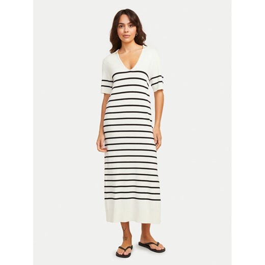 JJXX Sukienka dzianinowa Layla 12269784 Écru Regular Fit ze sklepu MODIVO w kategorii Sukienki - zdjęcie 182666730