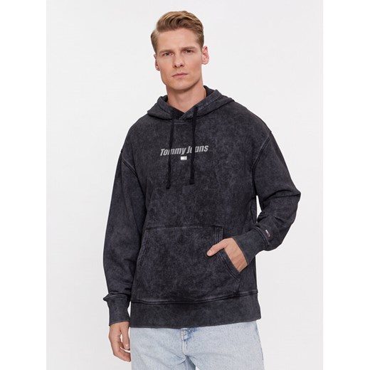 Tommy Jeans Bluza Washed Linear DM0DM17787 Czarny Relaxed Fit ze sklepu MODIVO w kategorii Bluzy męskie - zdjęcie 182666802