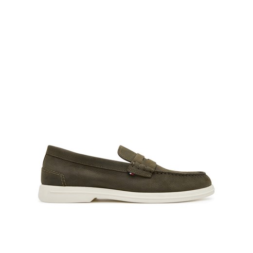 Tommy Hilfiger Mokasyny Nubuck P Loafer FM0FM05350 Khaki ze sklepu MODIVO w kategorii Mokasyny męskie - zdjęcie 182666834