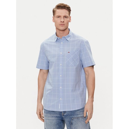 Tommy Jeans Koszula DM0DM18967 Niebieski Regular Fit ze sklepu MODIVO w kategorii Koszule męskie - zdjęcie 182666844