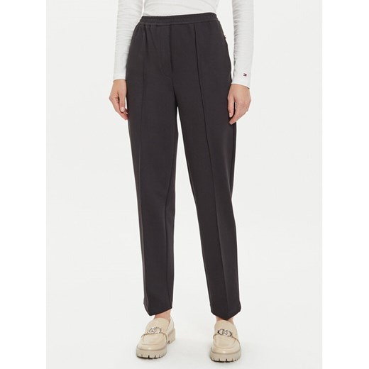 Tommy Hilfiger Spodnie materiałowe WW0WW43633 Czarny Straight Fit ze sklepu MODIVO w kategorii Spodnie damskie - zdjęcie 182666994