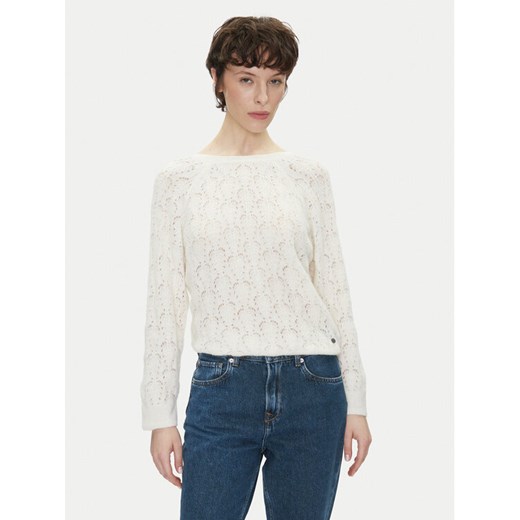 Pepe Jeans Sweter Nova PL702239 Écru Regular Fit ze sklepu MODIVO w kategorii Swetry damskie - zdjęcie 182667030