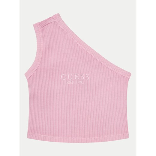 Guess Top J5GI27 KCSK4 Różowy Slim Fit ze sklepu MODIVO w kategorii Bluzki dziewczęce - zdjęcie 182667091