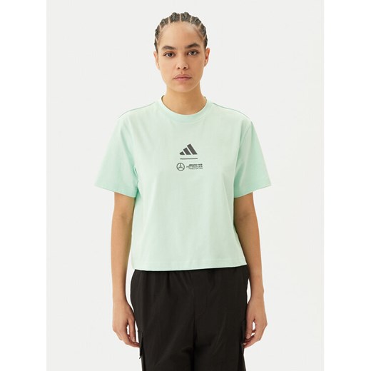 adidas T-Shirt Mercedes - AMG Petronas Formula One Team Premium JY3077 Zielony Loose Fit ze sklepu MODIVO w kategorii Bluzki damskie - zdjęcie 182667101