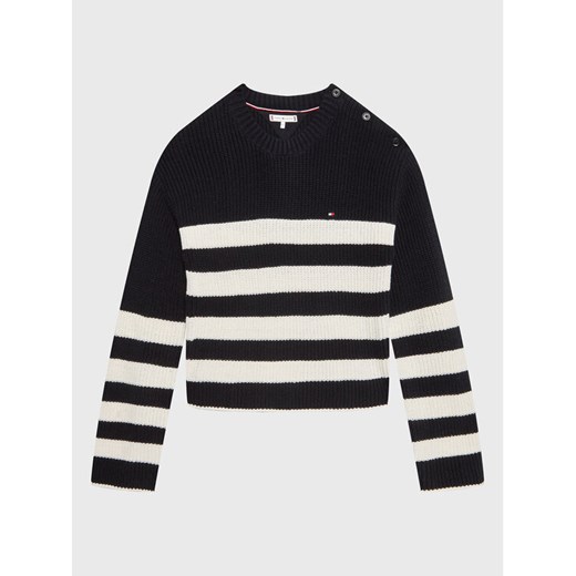 Tommy Hilfiger Sweter Nautical KG0KG07078 D Granatowy Regular Fit ze sklepu MODIVO w kategorii Swetry dziewczęce - zdjęcie 182667274