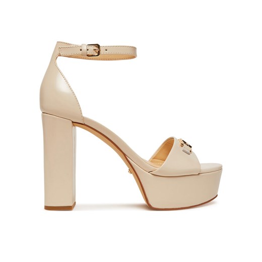Guess Sandały FLJSET LEA03 Écru ze sklepu MODIVO w kategorii Sandały damskie - zdjęcie 182667282