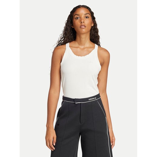 adidas Top Premium Essentials JD4768 Biały Slim Fit ze sklepu MODIVO w kategorii Bluzki damskie - zdjęcie 182667453