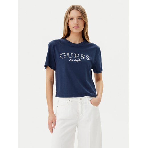 Guess T-Shirt V5GI09 K9RM1 Granatowy Regular Fit ze sklepu MODIVO w kategorii Bluzki damskie - zdjęcie 182667530