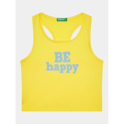 United Colors Of Benetton Top 3096CH013 Żółty Regular Fit ze sklepu MODIVO w kategorii Bluzki dziewczęce - zdjęcie 182667630