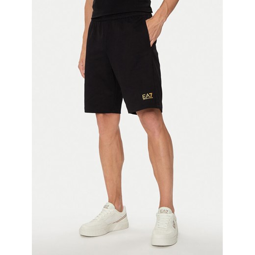 EA7 Emporio Armani Szorty sportowe 8NPS65 PJVRZ 0208 Czarny Regular Fit ze sklepu MODIVO w kategorii Spodenki męskie - zdjęcie 182667652