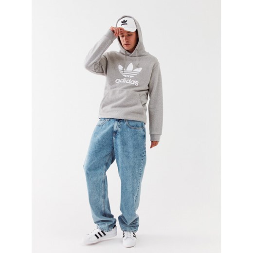 adidas Bluza adicolor Classics Trefoil Hoodie IA4884 Szary Regular Fit ze sklepu MODIVO w kategorii Bluzy męskie - zdjęcie 182667681