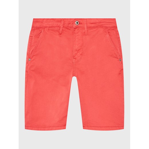 Pepe Jeans Szorty materiałowe Blueburn Short PB800726C75 Czerwony Regular Fit ze sklepu MODIVO w kategorii Spodenki chłopięce - zdjęcie 182667873