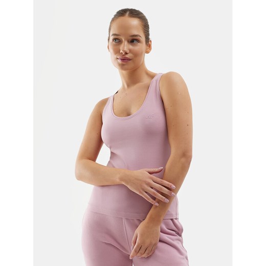 4F Top 4FWSS24TSLEF041 Różowy Slim Fit ze sklepu MODIVO w kategorii Bluzki damskie - zdjęcie 182667891