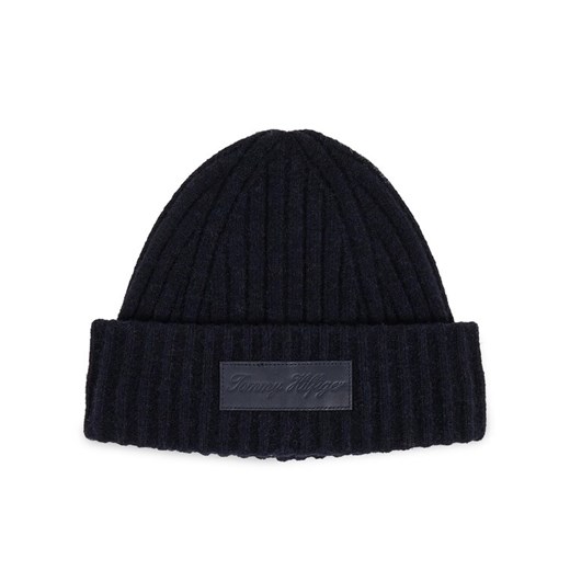 Tommy Hilfiger Czapka Twist AW0AW15325 Granatowy ze sklepu MODIVO w kategorii Czapki zimowe damskie - zdjęcie 182667922