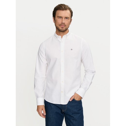 Gant Koszula 3000202 Biały Slim Fit ze sklepu MODIVO w kategorii Koszule męskie - zdjęcie 182667941