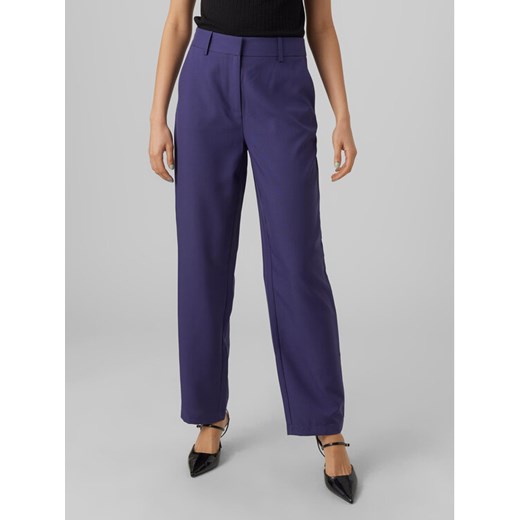Vero Moda Spodnie materiałowe 10293210 Granatowy Straight Fit ze sklepu MODIVO w kategorii Spodnie damskie - zdjęcie 182668051