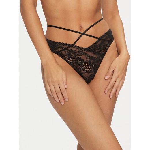 Hunkemöller Stringi Remi 206158 Czarny ze sklepu MODIVO w kategorii Majtki damskie - zdjęcie 182668081