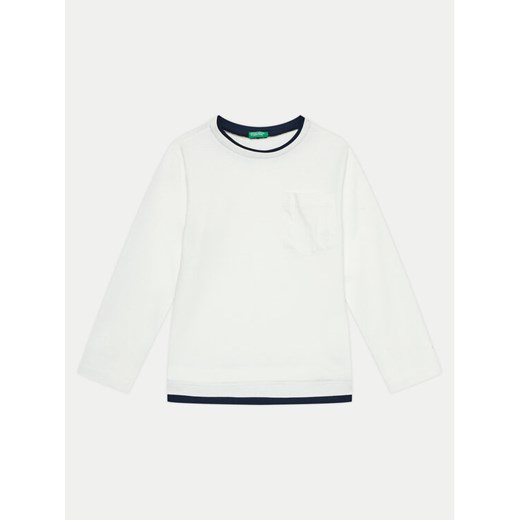 United Colors Of Benetton Bluzka 3KWZC10JK Biały Regular Fit ze sklepu MODIVO w kategorii Bluzki dziewczęce - zdjęcie 182668094