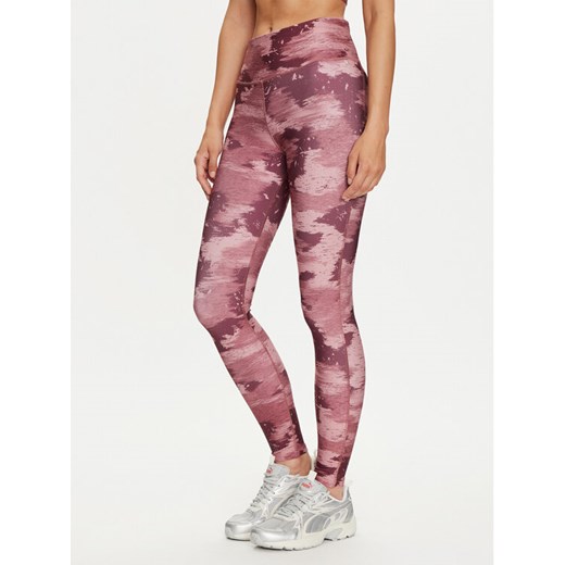 Reebok Legginsy Id Train Camo 100035803 Bordowy Slim Fit ze sklepu MODIVO w kategorii Spodnie damskie - zdjęcie 182668291
