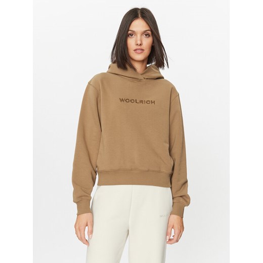Woolrich Bluza Logo Hoodie CFWWSW0116FRUT3164 Brązowy Regular Fit ze sklepu MODIVO w kategorii Bluzy damskie - zdjęcie 182668333
