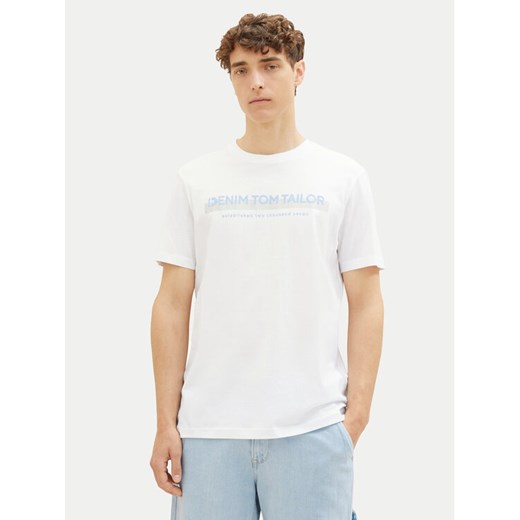Tom Tailor Denim T-Shirt 1037653 Biały Basic Fit ze sklepu MODIVO w kategorii T-shirty męskie - zdjęcie 182668473