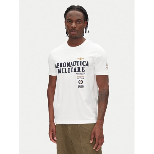 Aeronautica Militare T-Shirt 251TS2401J592 Biały Regular Fit ze sklepu MODIVO w kategorii T-shirty męskie - zdjęcie 182668581
