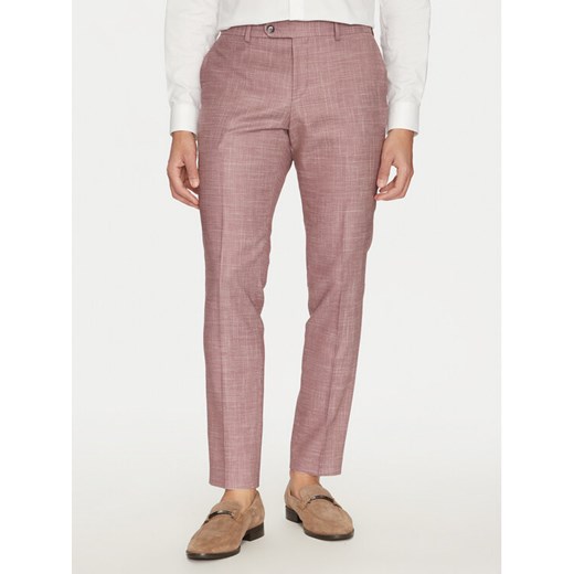 BOSS Spodnie materiałowe H-Genius-251 50535685 Różowy Slim Fit ze sklepu MODIVO w kategorii Spodnie męskie - zdjęcie 182668653