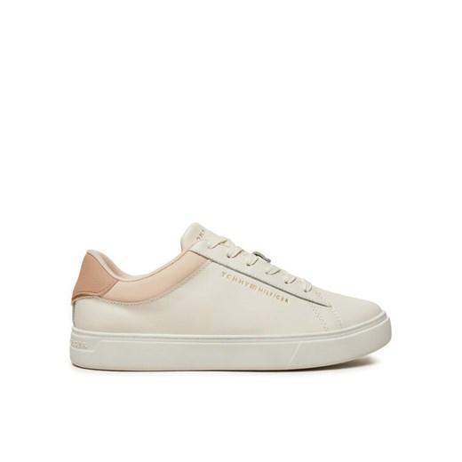 Tommy Hilfiger Sneakersy Essential Court FW0FW08320 Beżowy ze sklepu MODIVO w kategorii Buty sportowe damskie - zdjęcie 182668670